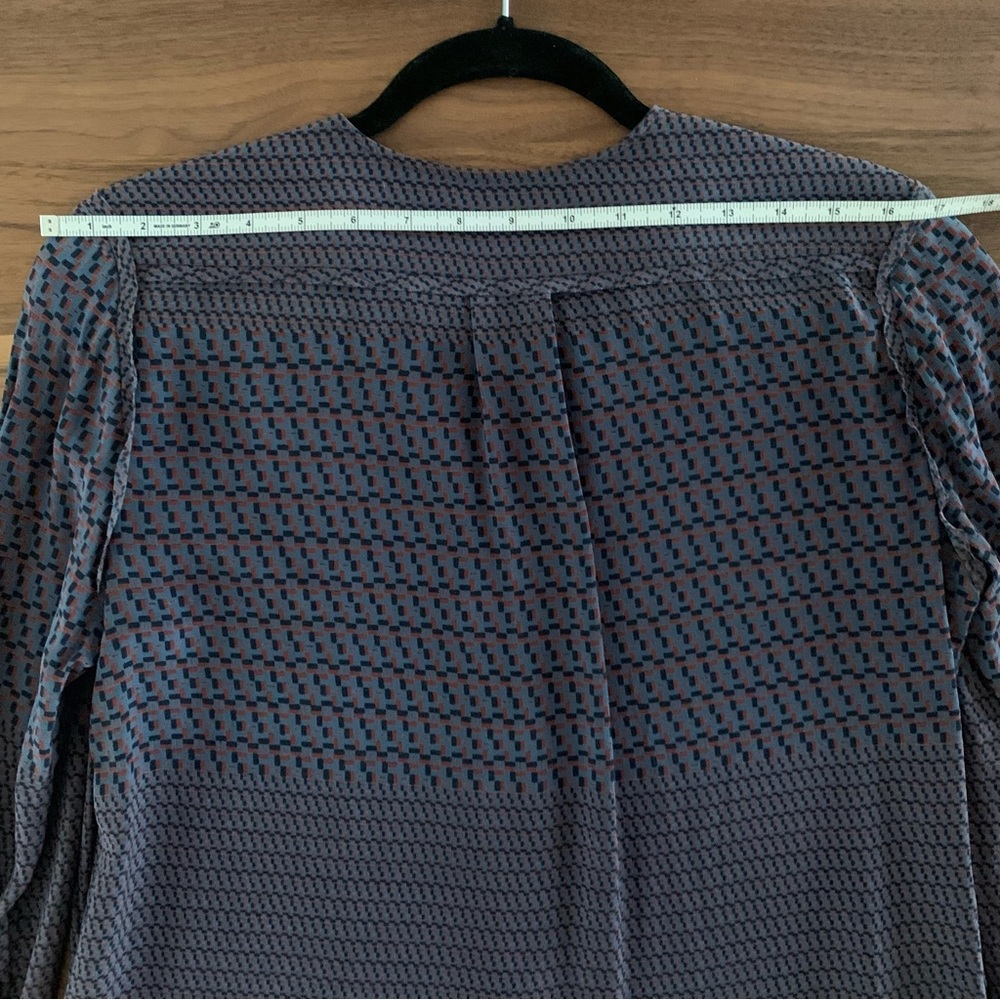 Rachel Comey - Silk Long Sleeved Collarless Button-up Blouse - Picture 9 of 13